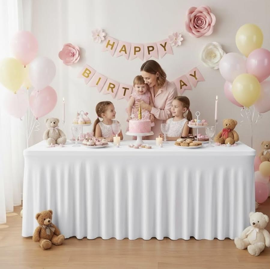 Rental | 30x72in spandex tablecloth for 6ft rectangle table