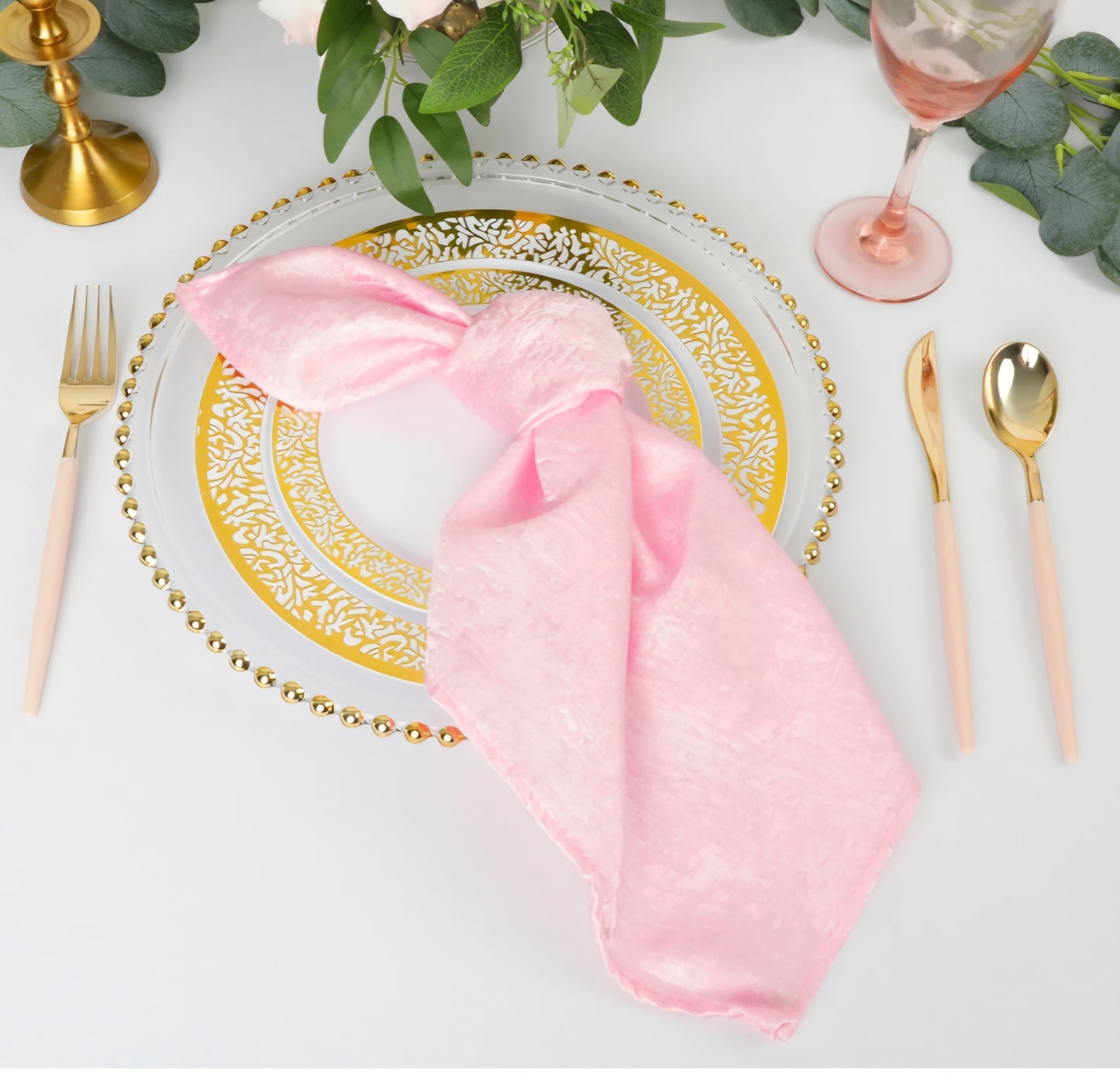 Rental | pink shimmer cloth napkins 20×20