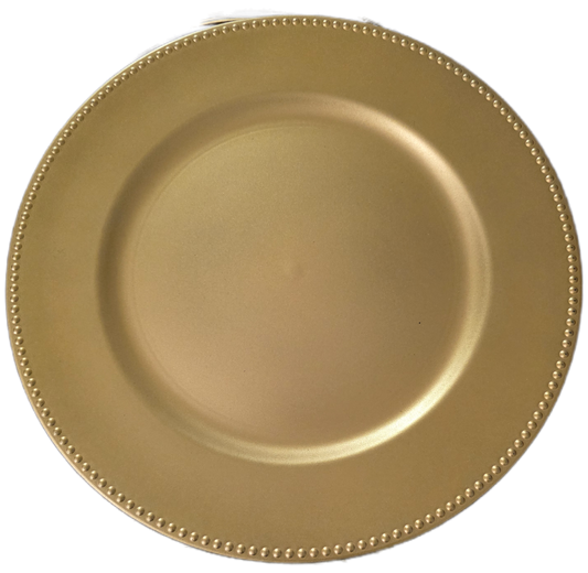 Rental | matte gold/champagne beaded edge 13" charger