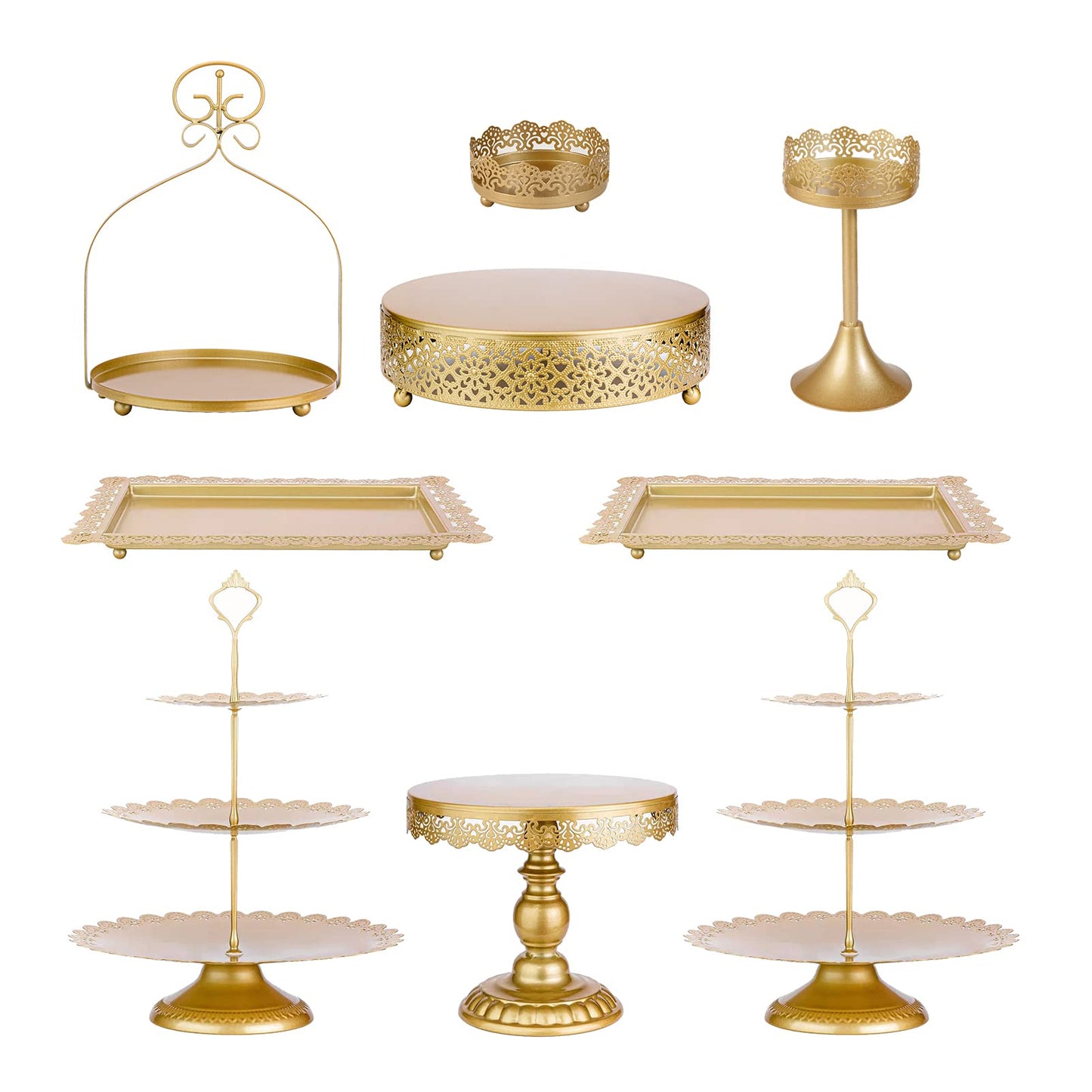 Rental | gold 9 piece serving set