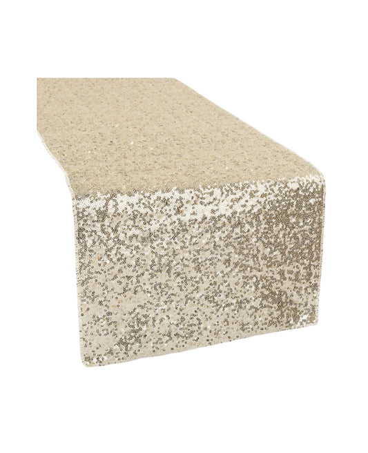 Rental | upgraded champagne sequin table runner 12×108