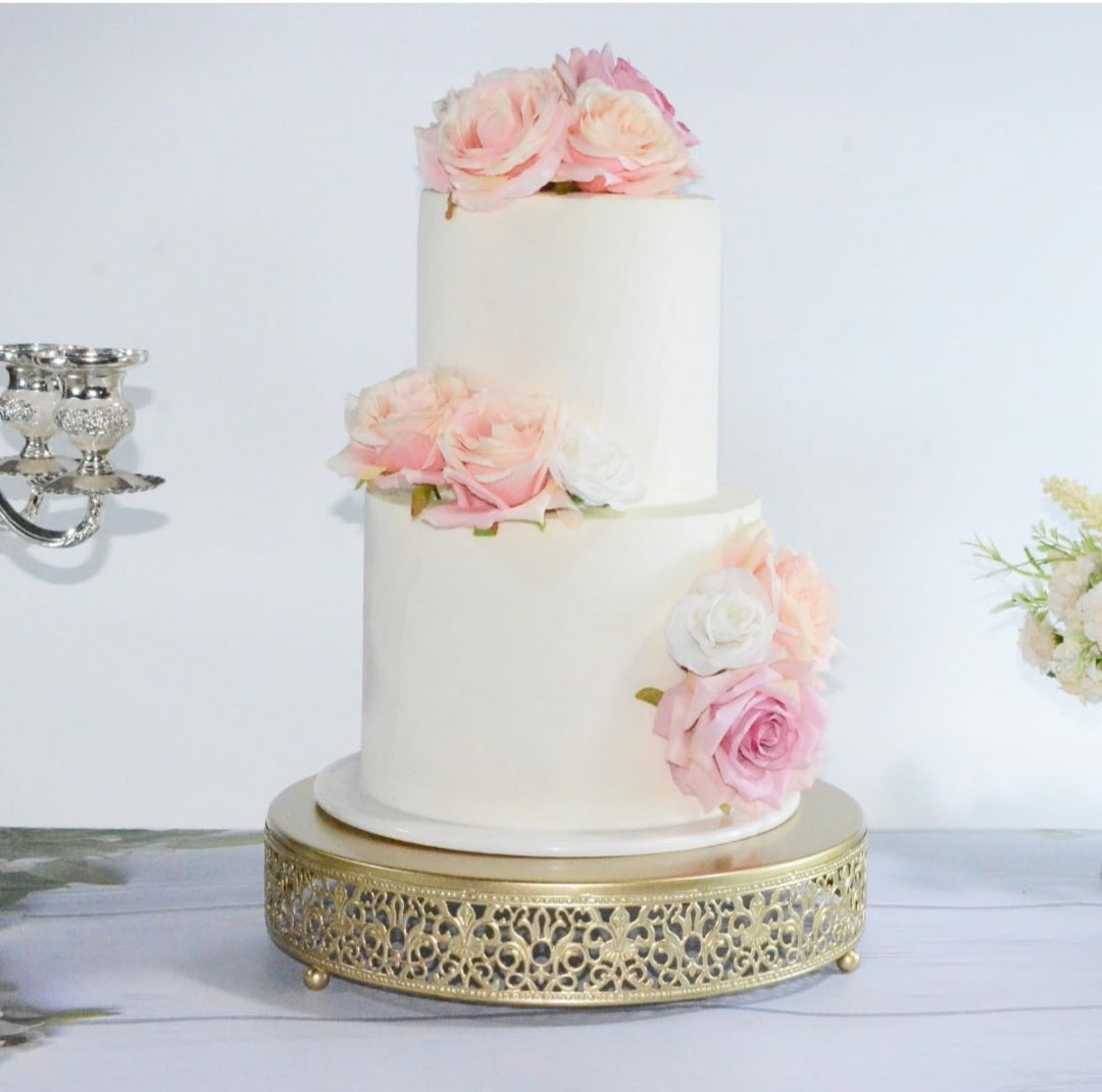 Rental | gold fancy cake stand
