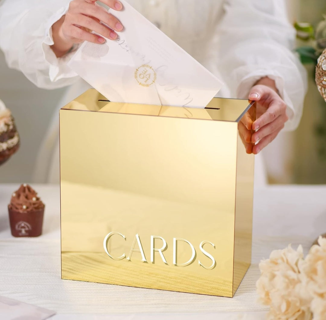 Rental | gold mirrored card box