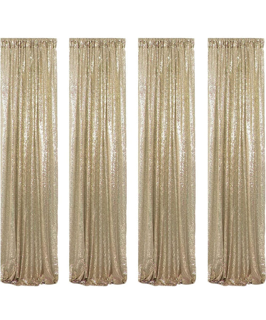 Rental | 4 panels gold sequin backdrop curtains