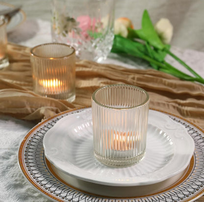 Rental | glass ribbed tealight holder